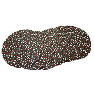 Round Placemats Christmas Colors Raffia Woven Set of 6 Festive Holiday 15"